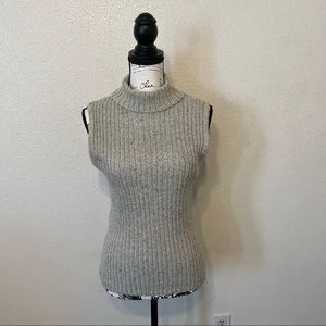 White Stage Multicolor Ribbed Turtle Neck Sweater